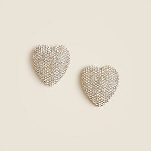 J Crew - Pavé-encrusted heart stud earrings